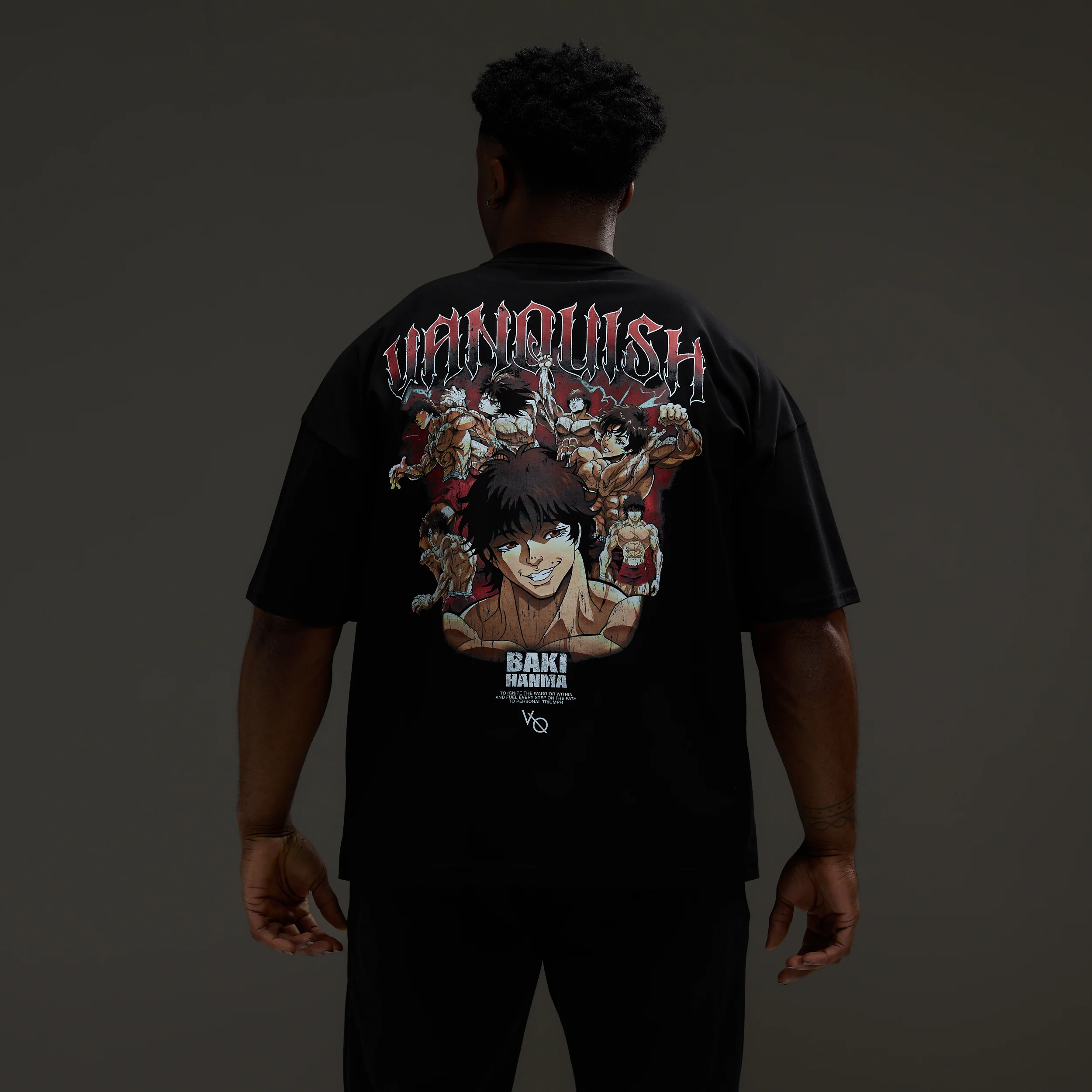 VQ x Baki: Black Baki Boxy Oversized T Shirt - Image 2