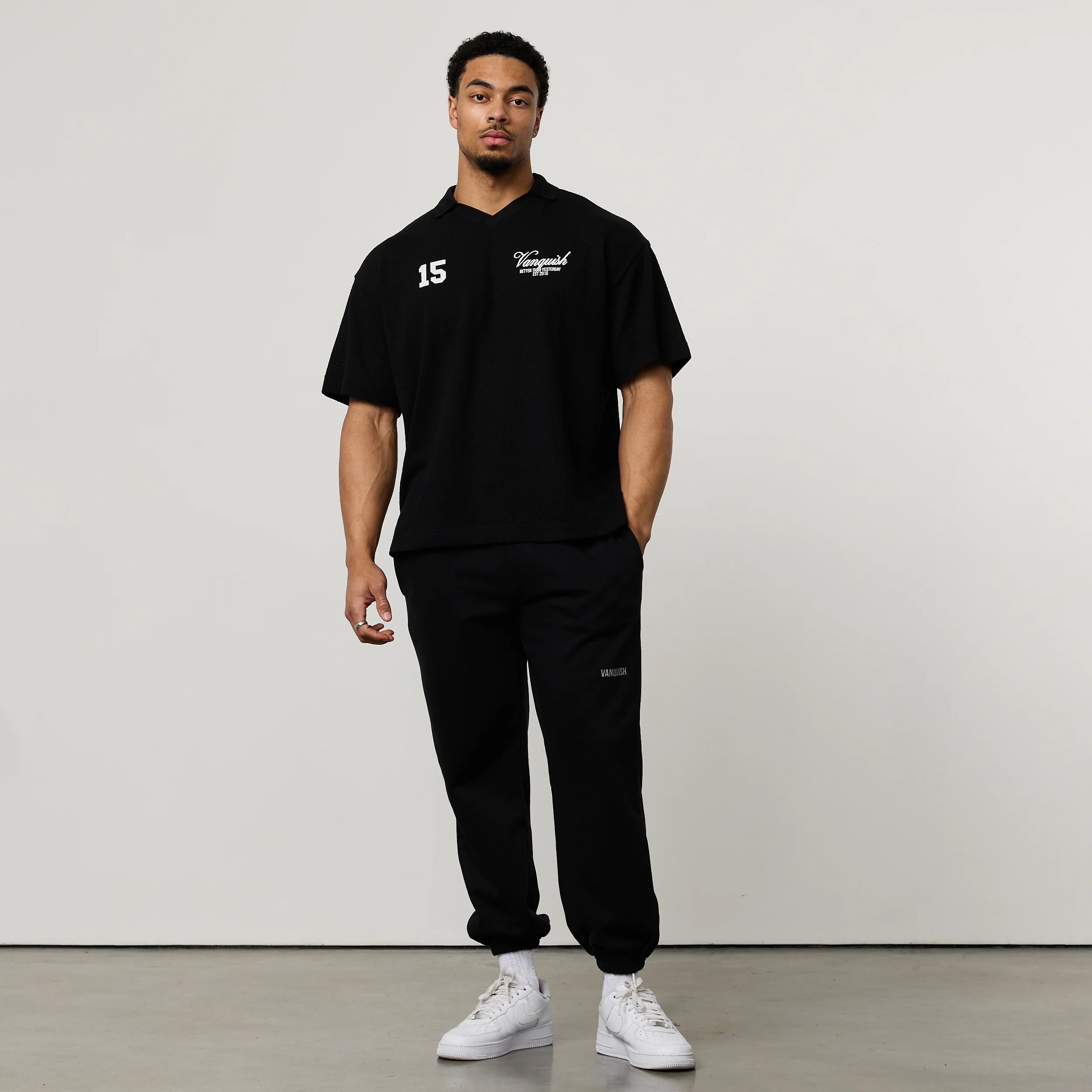 Vanquish Black Textured Soccer Jersey - Image 6