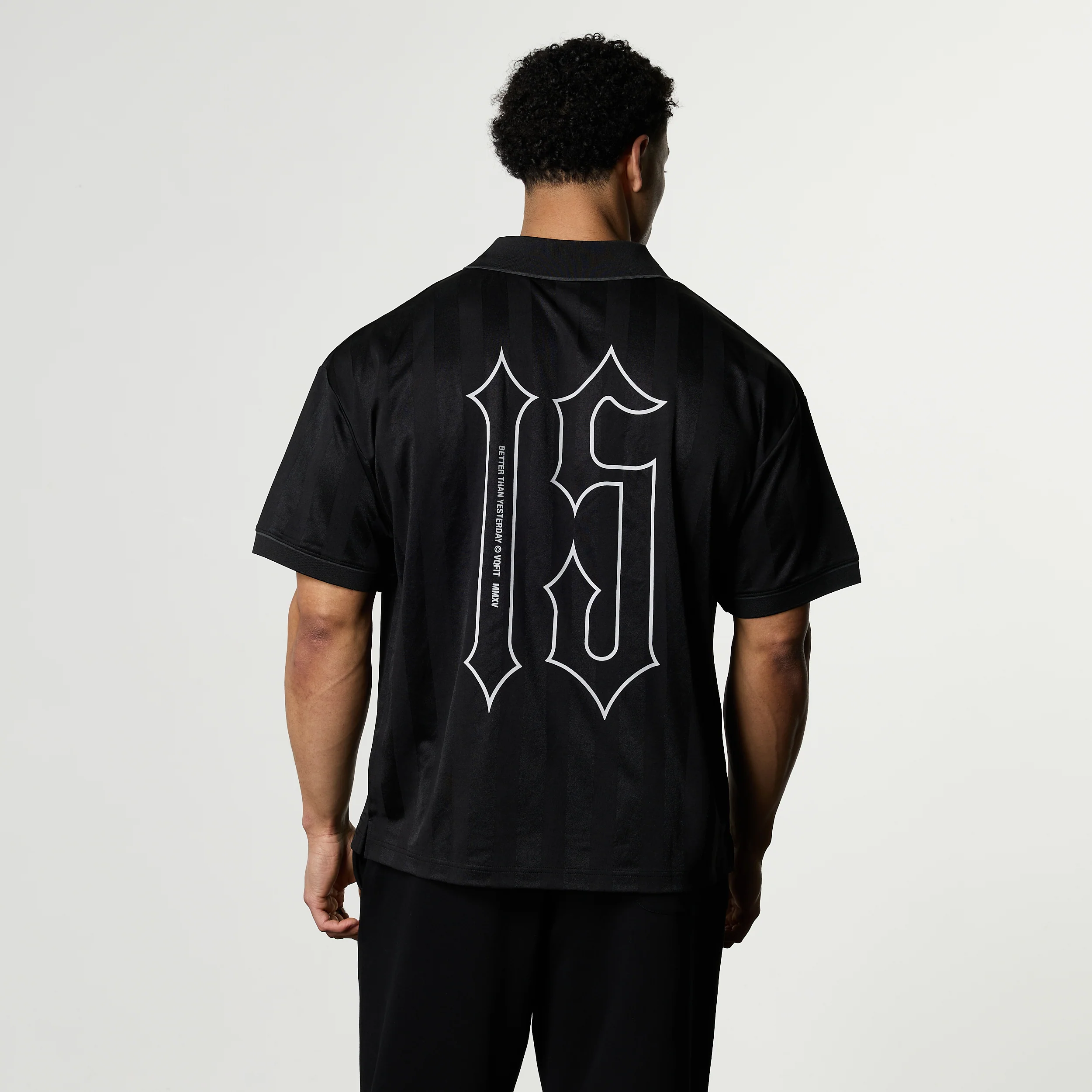 VANQUISH BLACK OVERSIZED BOXY FOOTBALL JERSEY - Image 2