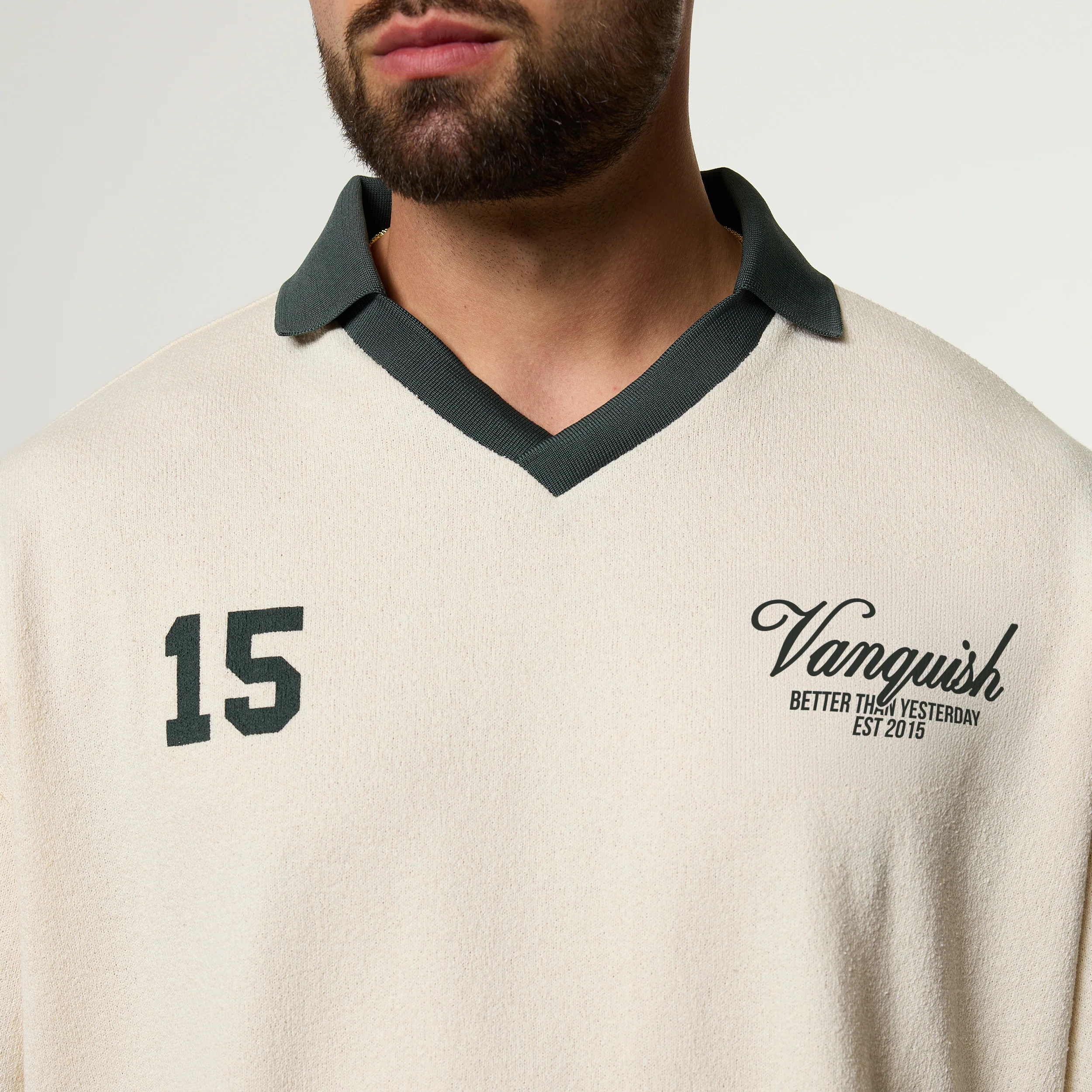 Vanquish Off White Textured Soccer Jersey - Image 3