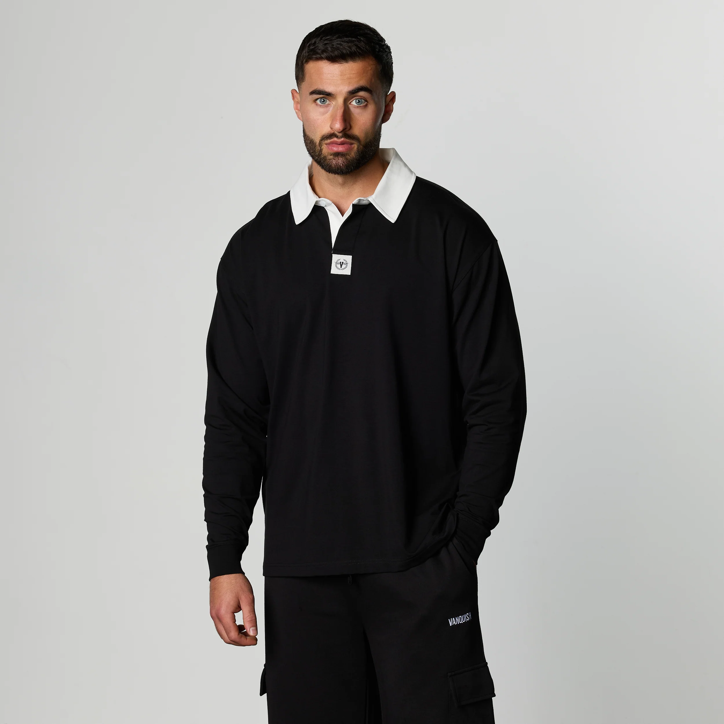 Vanquish Long sleeve Oversized Rugby Polo
