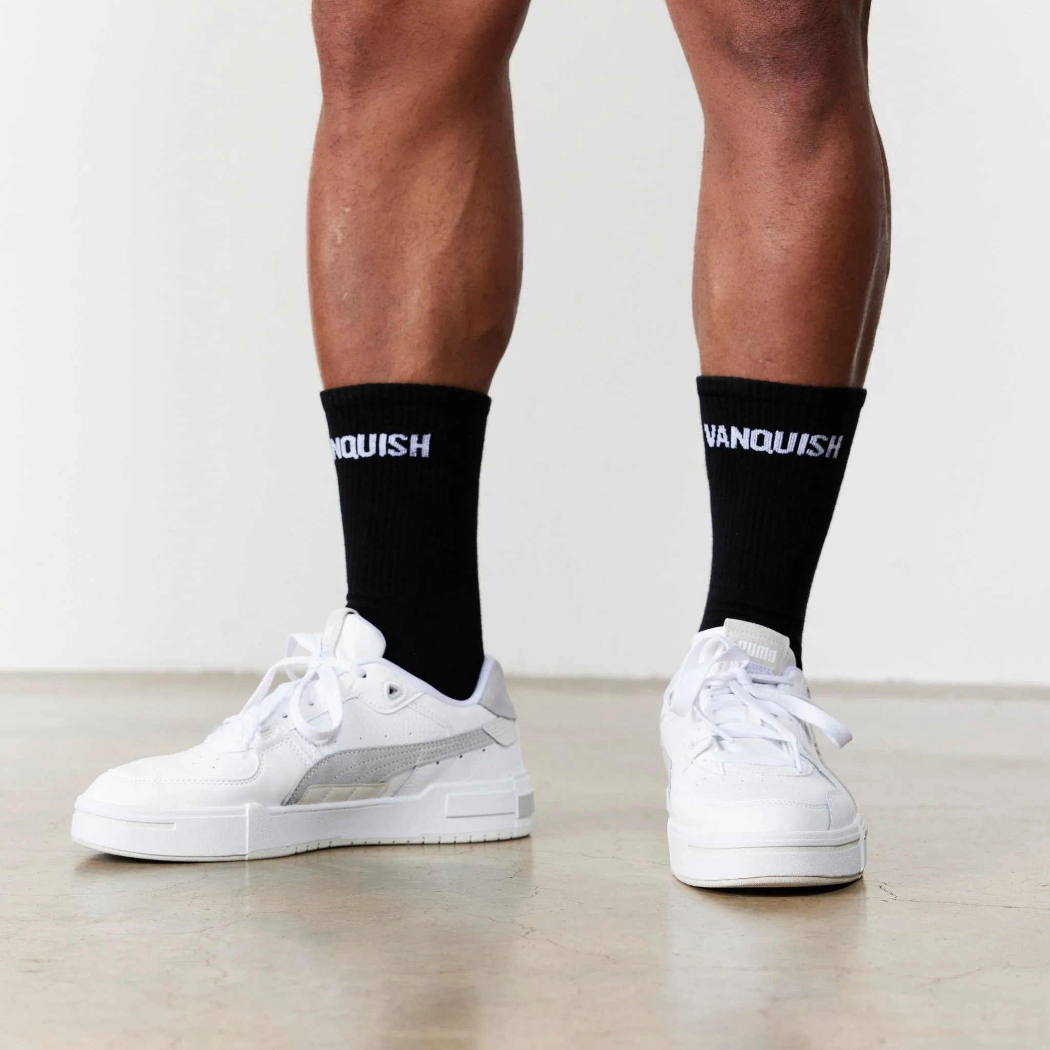 Vanquish Black Front Knit Organic Socks