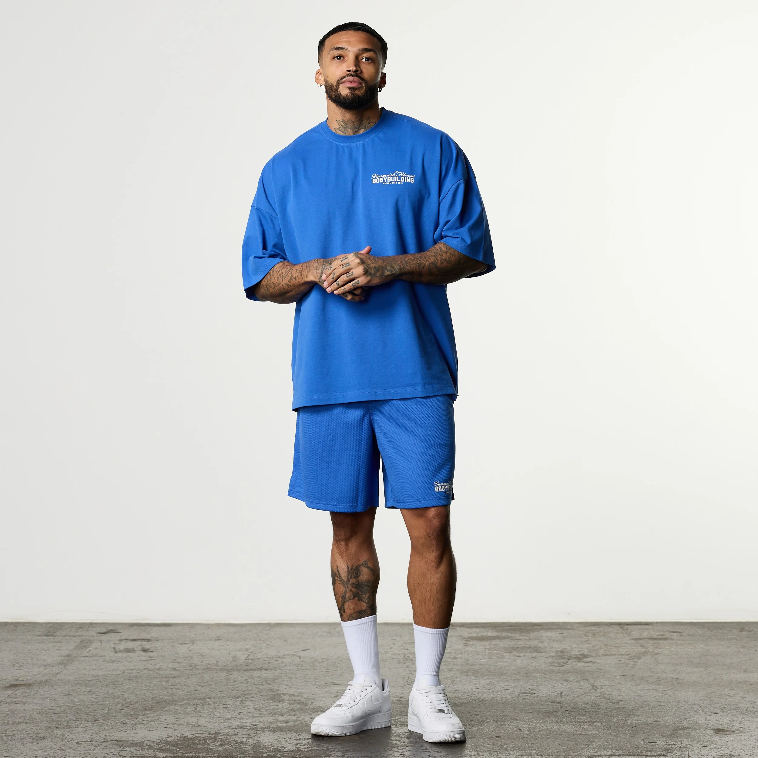 Vanquish Bodybuilding Cobalt Blue Oversized Boxy T Shirt - Image 4