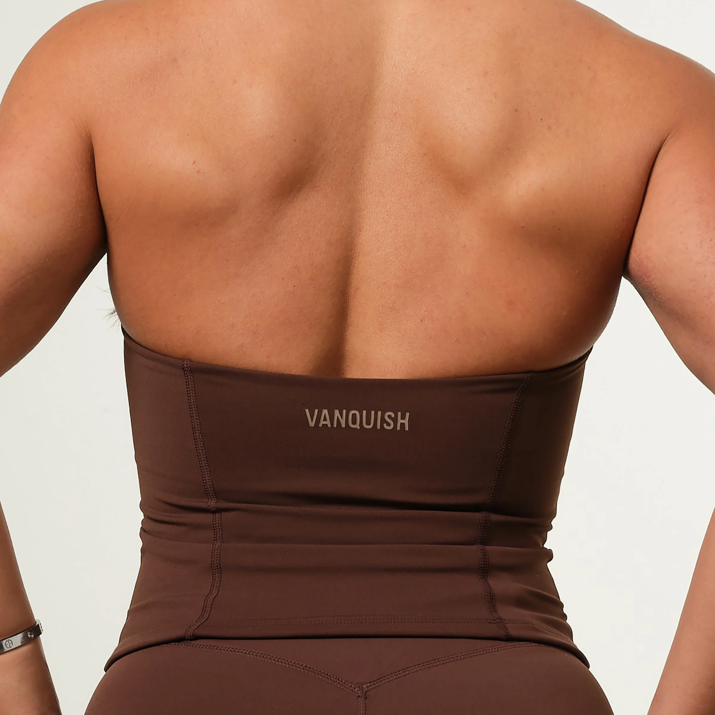 VANQUISH ENHANCE COFFEE BROWN HALTER NECK TOP - Image 5