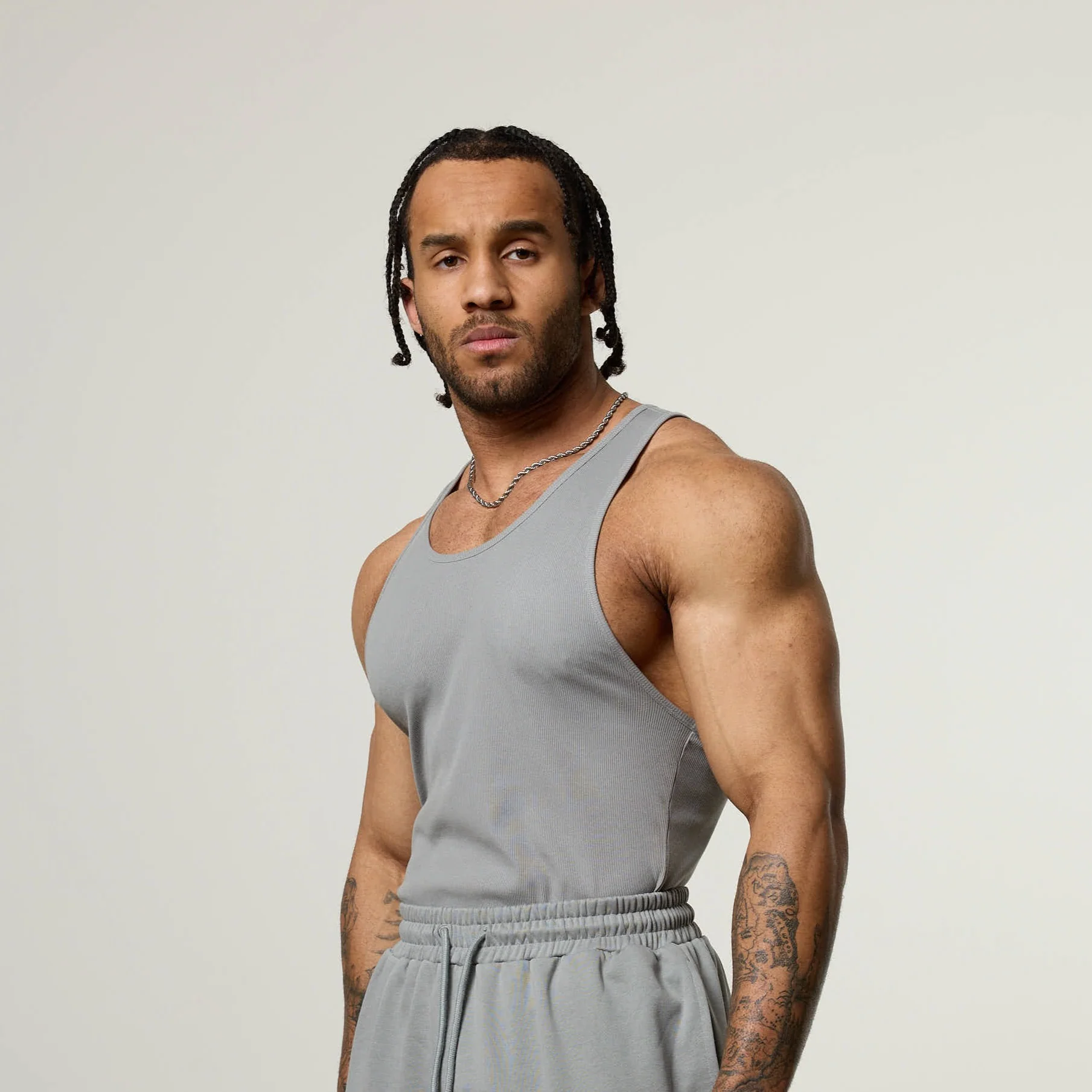 Vanquish Essential V2 Steel Grey Ribbed Tank - Image 2