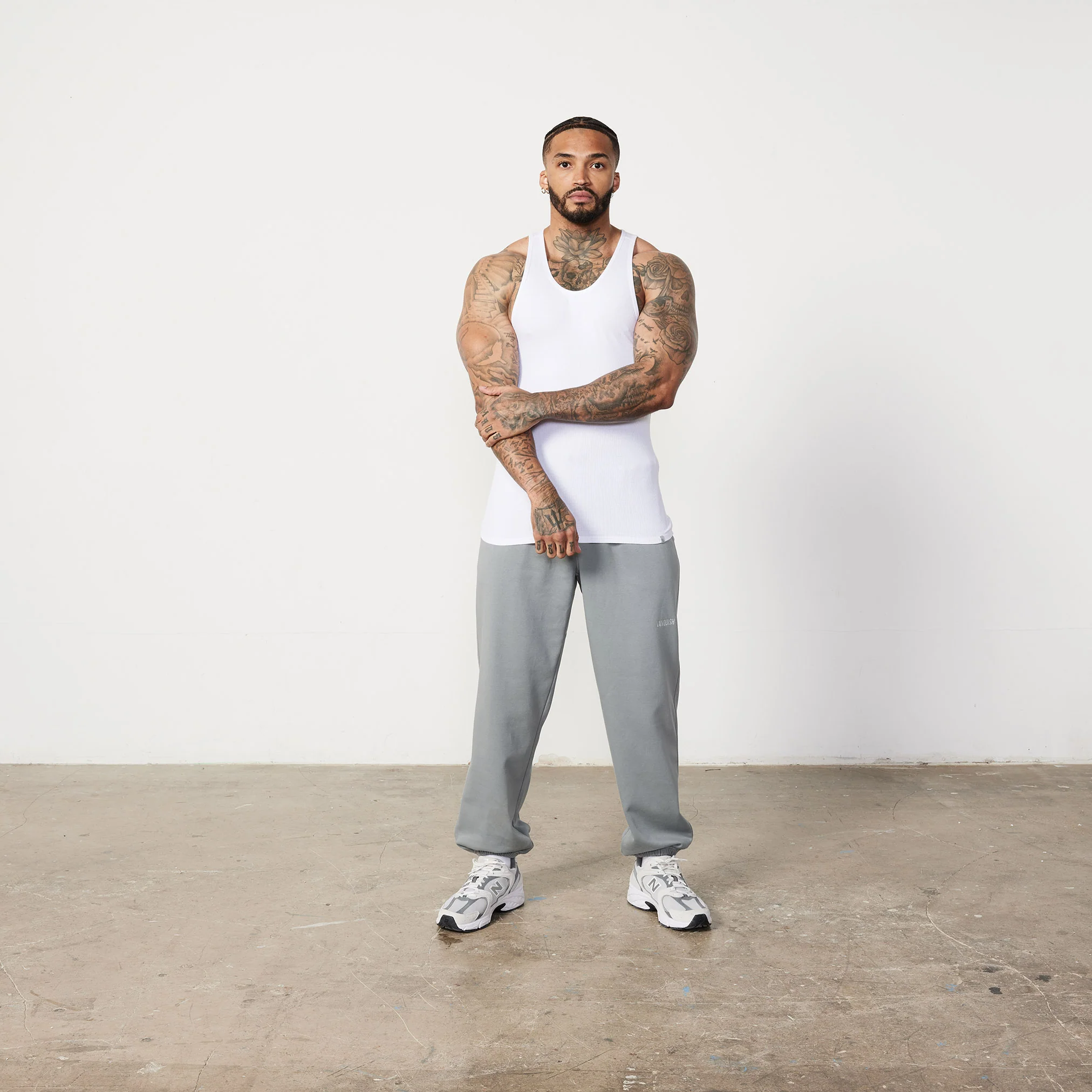 Vanquish Essential V2 White Ribbed Tank - Image 2
